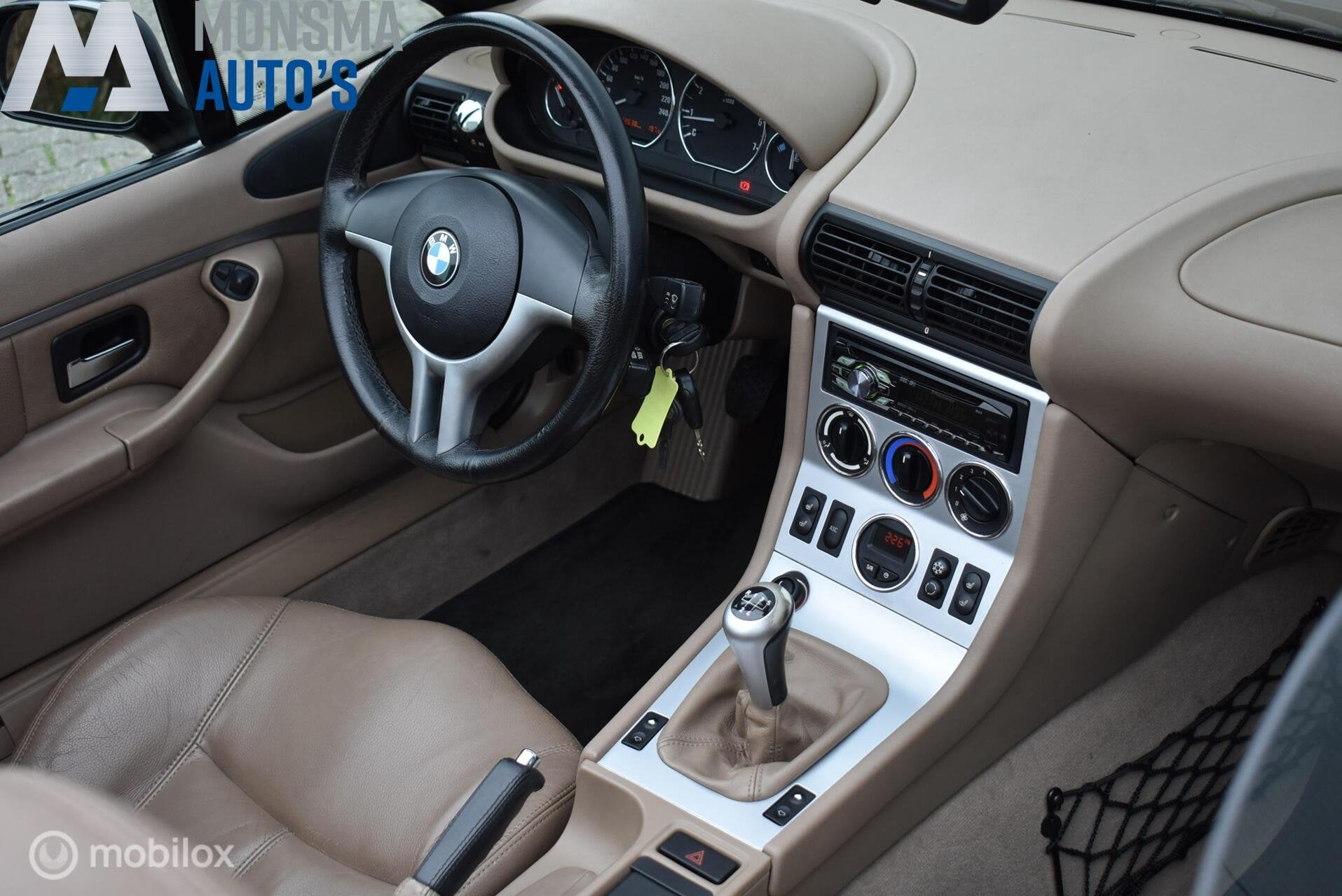 BMW Z3 Roadster 3.0i H6 Sport Line Saphirschwarz NL-auto 3e, Achterwielaandrijving, Gebruikt, Beige, Cabriolet