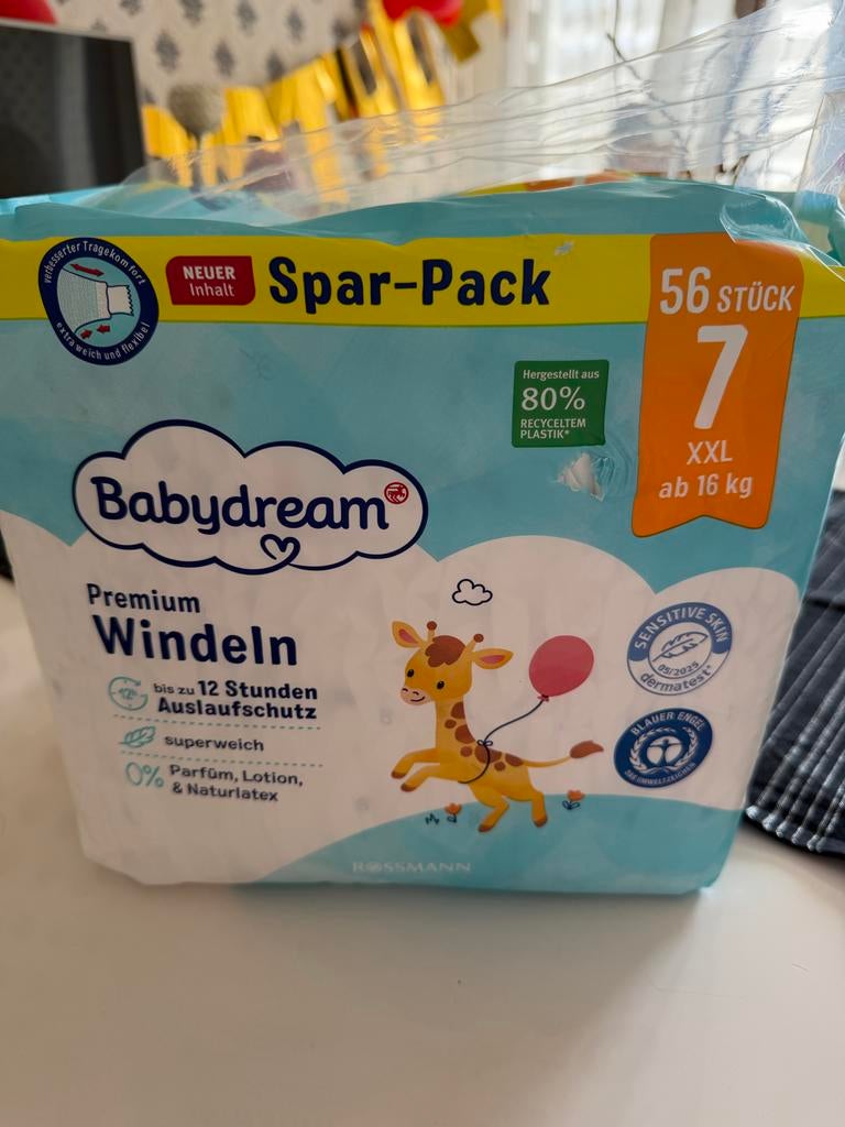 Babydream Premium Windeln maat 7 XXL (56 stuks), Ophalen of Verzenden, Nieuw