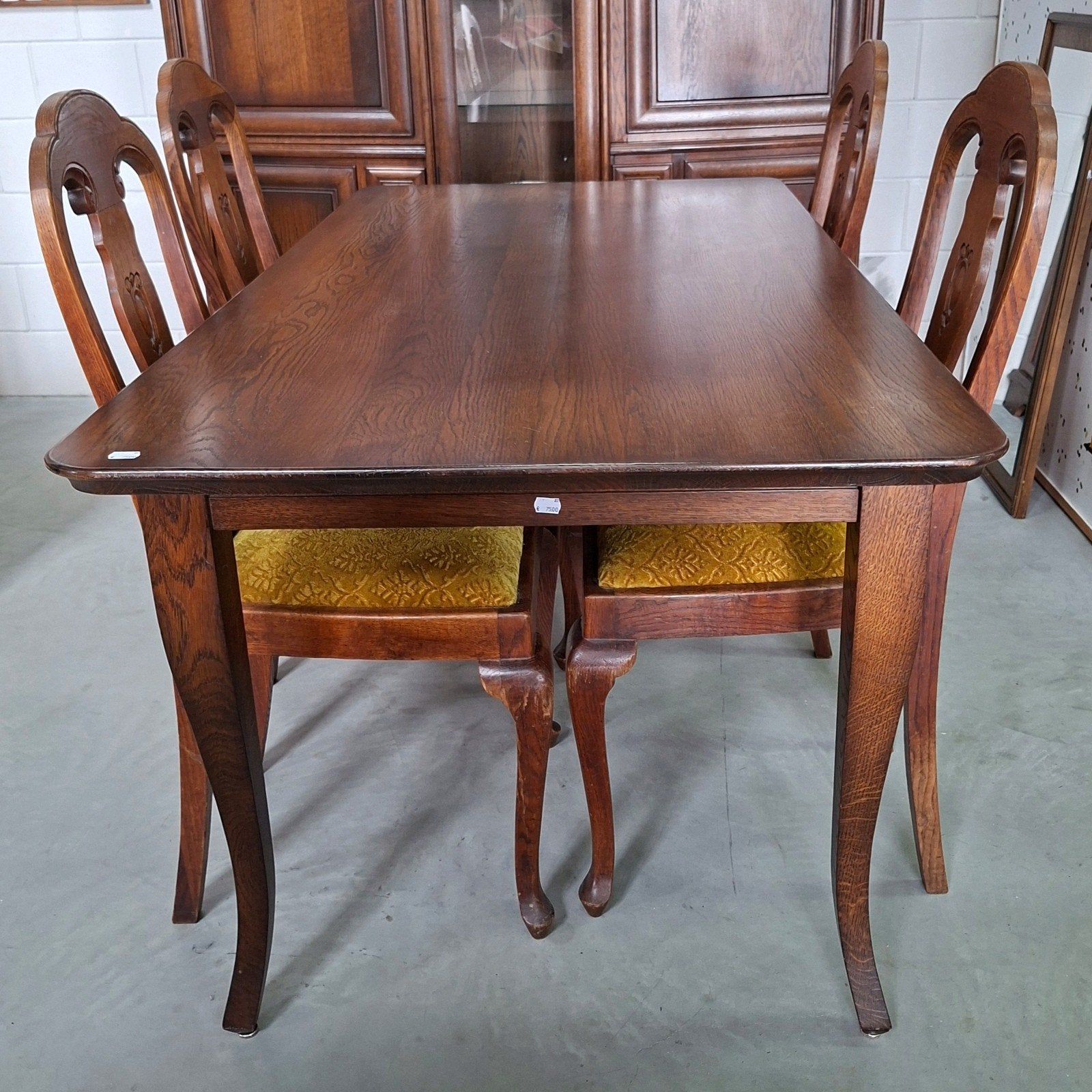 Eettafel | 160x84x77 cm | massief eiken | 2 lades, Ophalen