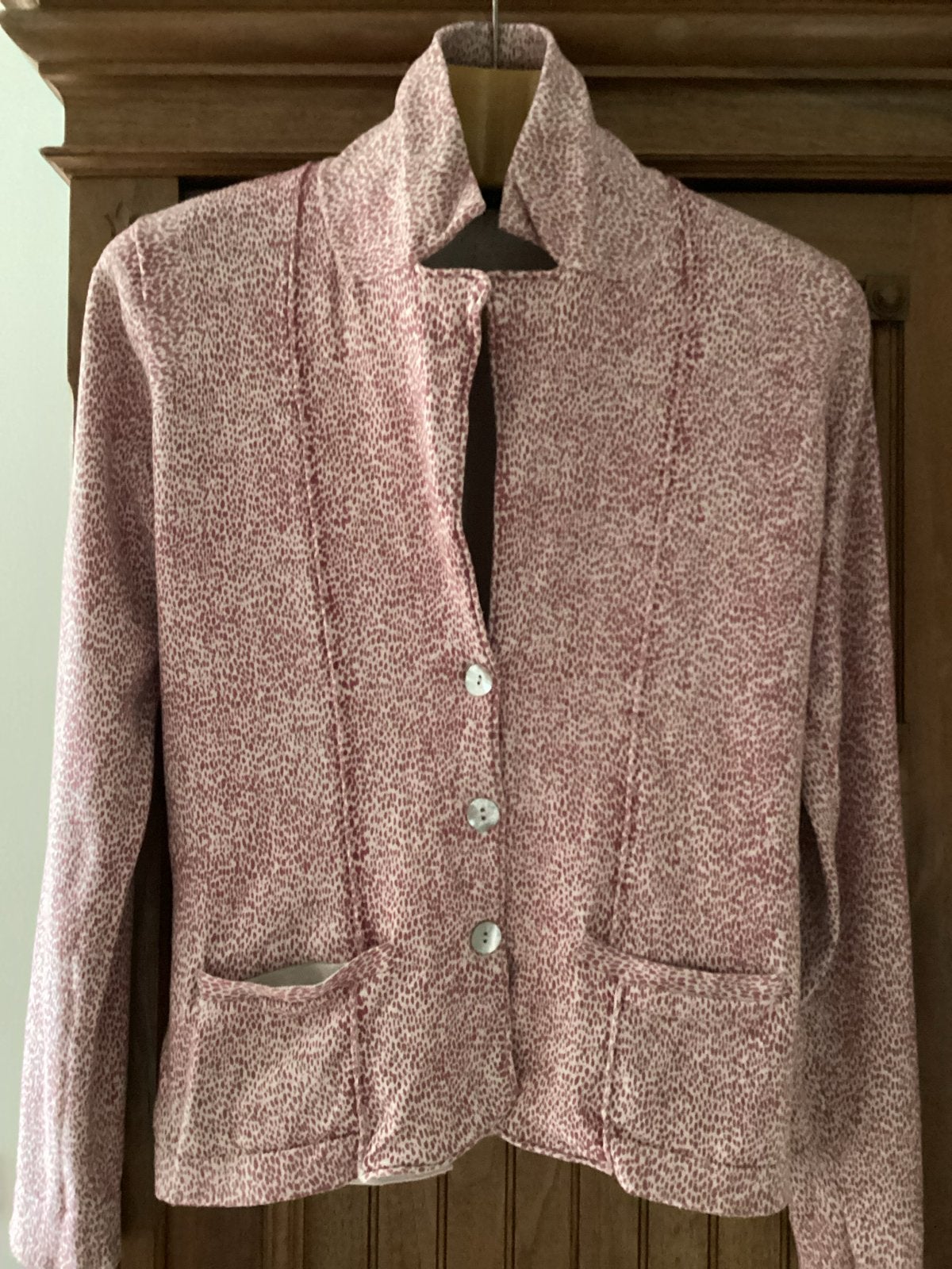 Purdey Jasje Maat M - Roze/Wit met print, Maat 38/40 (M), Ophalen of Verzenden, Jasje, Roze