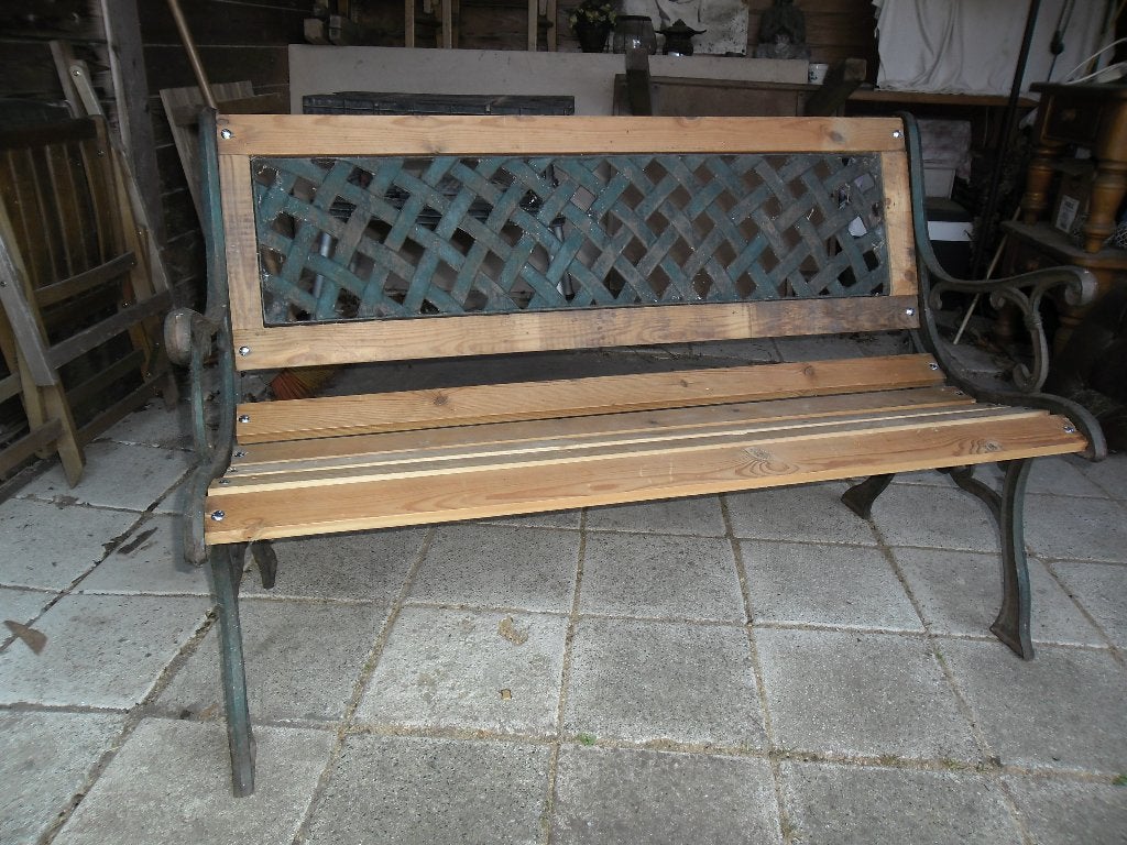 tuin bankje gietijzer, Tuin en Terras, Tuinbanken, Ophalen, Gebruikt, Metaal