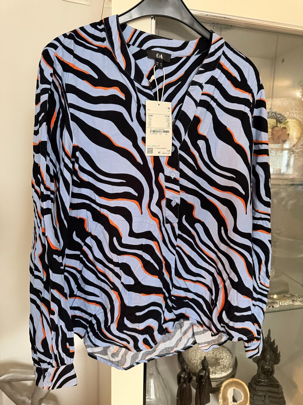 C&A Blouse met zebraprint, maat 40, nieuw met kaartje, Ophalen of Verzenden, Nieuw, Maat 38/40 (M), Blauw