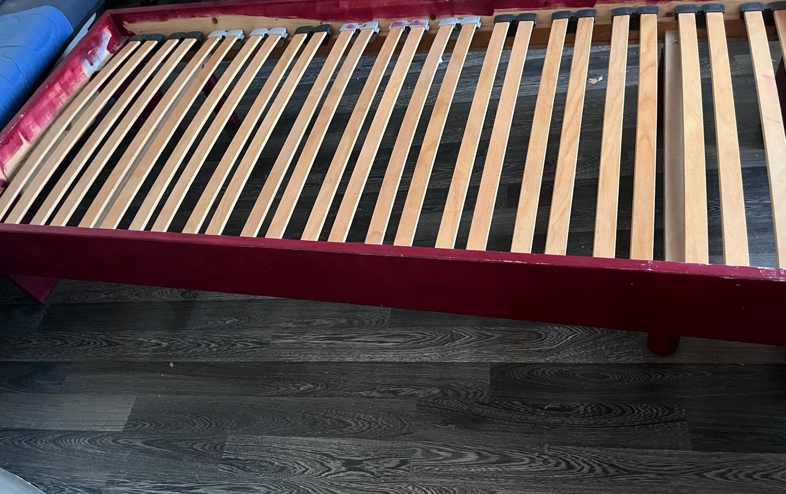 1 persoons bed van  stijgerhout, Huis en Inrichting, Slaapkamer | Matrassen en Bedbodems, Ophalen, Gebruikt, Eenpersoons, 90 cm