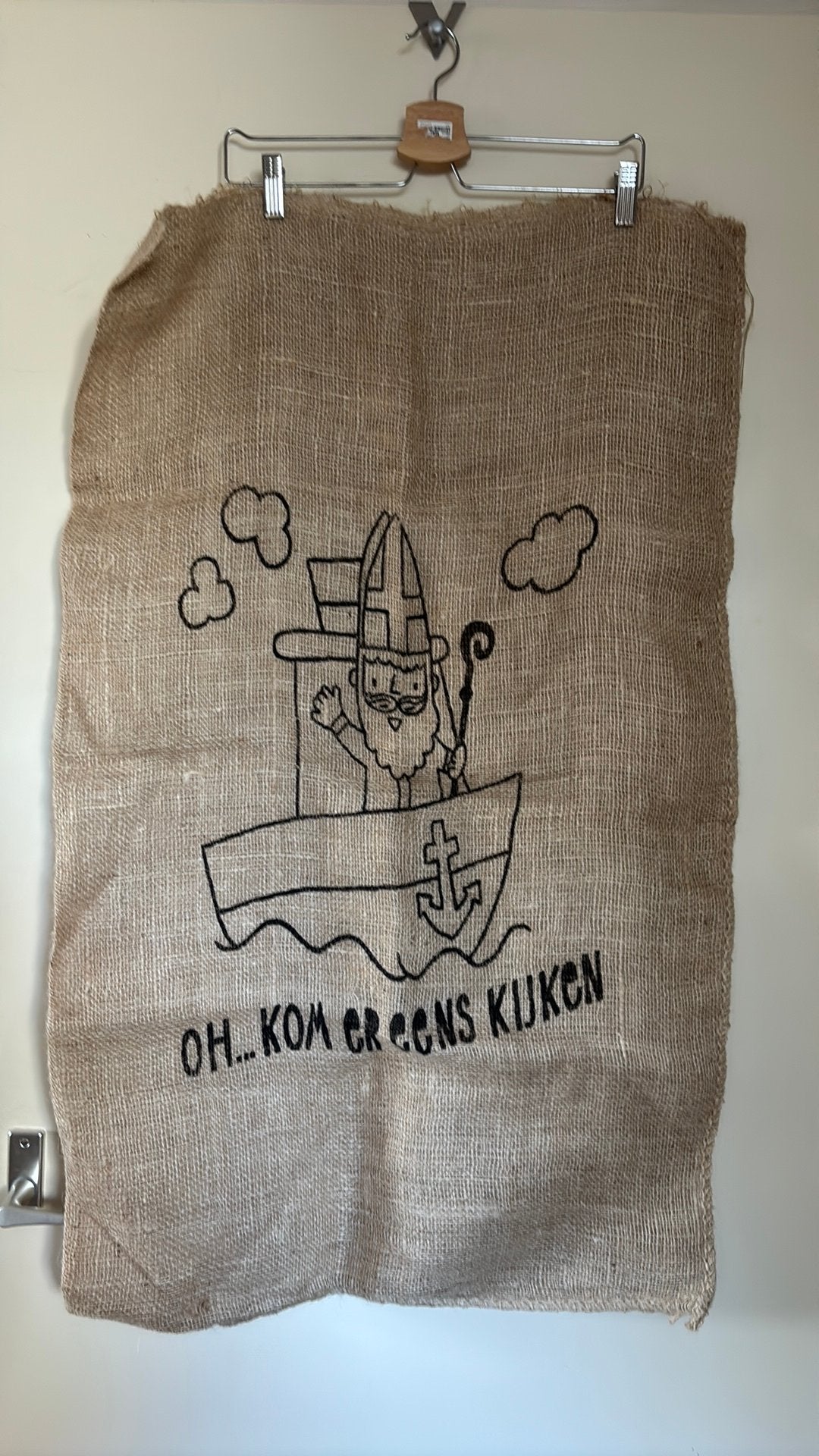 Jute Sinterklaas pakjesavond zak, Ophalen of Verzenden, Zo goed als nieuw