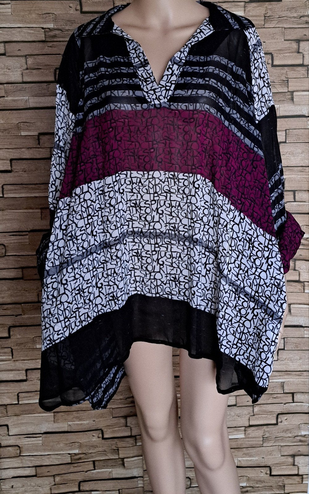 Ophilia - Nieuwe Letterprint Blouse Maat 52 Viscose, Kleding | Dames, Blouse of Tuniek, Nieuw, X, Ophilia