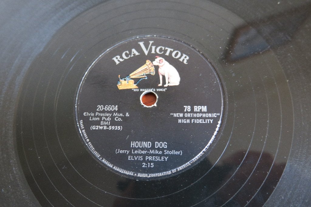 Elvis Presley Hound dog 78rpm 78 toeren grammofoonplaat 1956, Cd's en Dvd's, Vinyl | Rock, Gebruikt, 10 inch, Ophalen of Verzenden