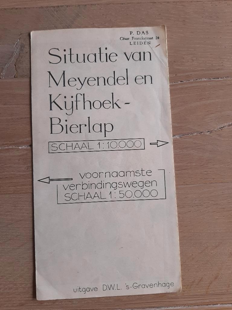 Oude plattegrond Meyendel Kijfhoek Bierlap, DWL, jr 40-50?, Ophalen of Verzenden, 1800 tot 2000, Nederland, DWL