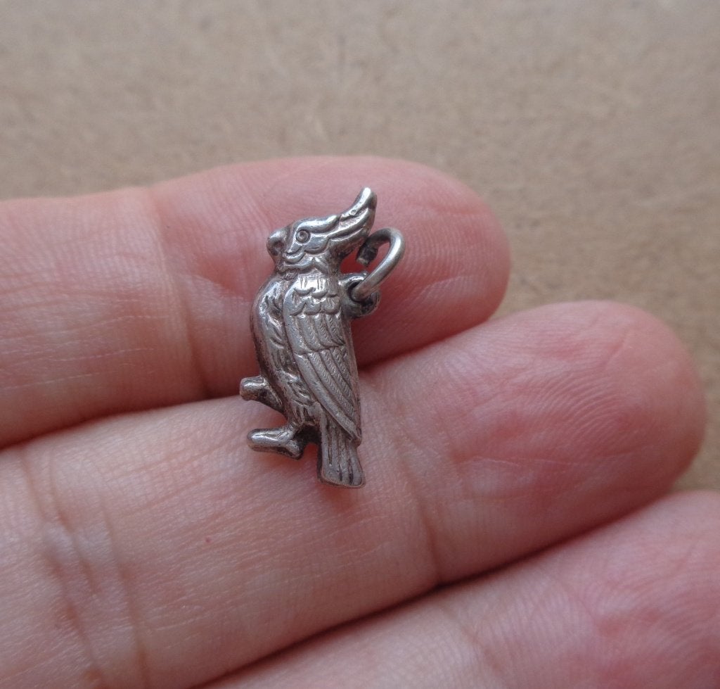 zilveren vintage bedel vogel [085], Sieraden, Tassen en Uiterlijk, Overige merken, Verzenden, Zo goed als nieuw, 1 bedel