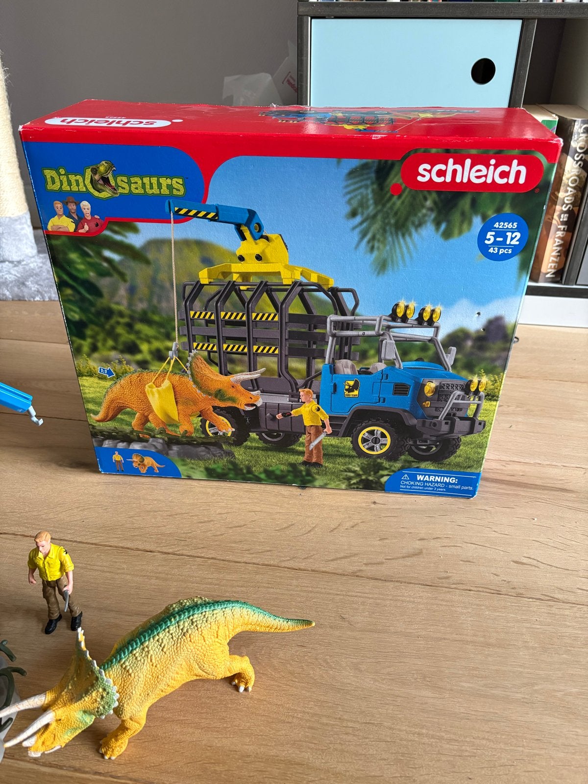 Schleich Dinosaurus speelset met vrachtwagen en Triceratops, Ophalen of Verzenden, Gebruikt, Jongen of Meisje