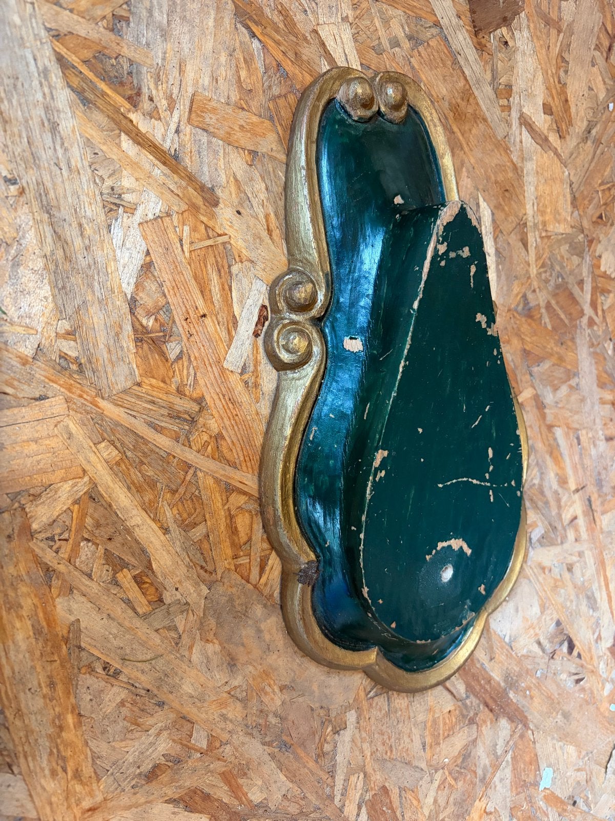 Vintage Houten Wanddecoratie Groen Goud / Efteling stijl, Ophalen of Verzenden