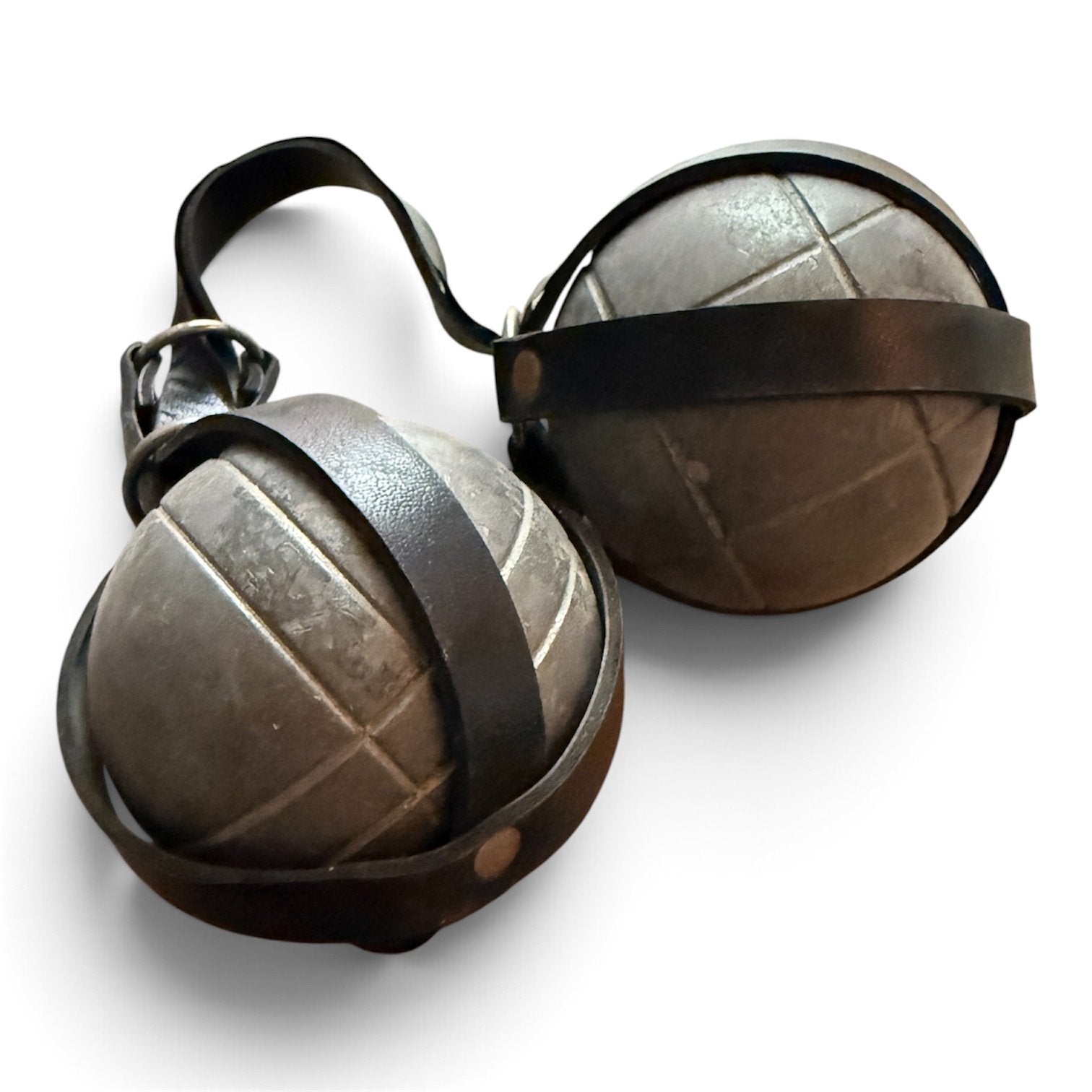 Vintage Petanque Ballen met Leren Draagriem, Ophalen of Verzenden