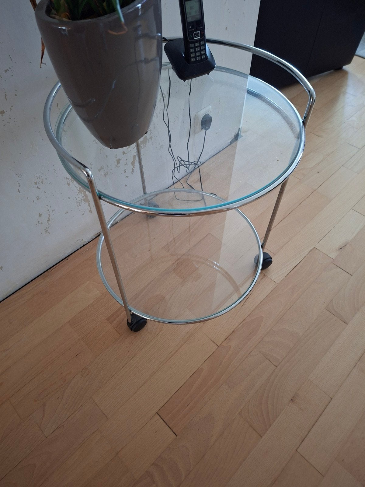 glazen tafeltje, Minder dan 55 cm, Gebruikt, Rond, Glas
