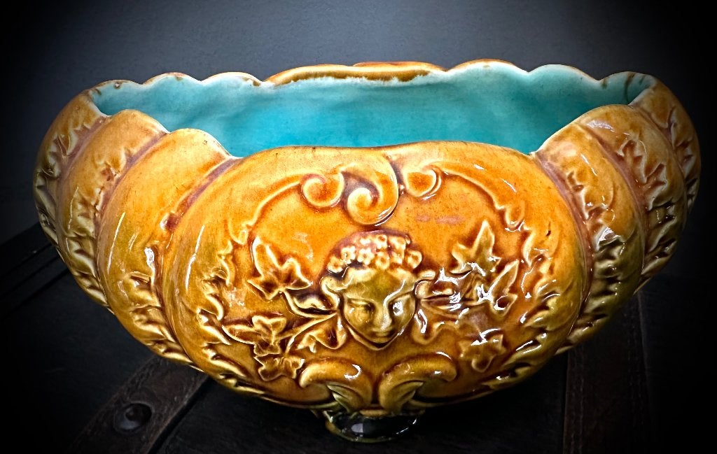Antieke Jardiniere Art Nouveau bloempot vaas Majolica Wardle, Ophalen of Verzenden