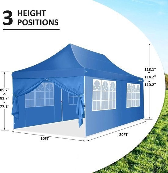 Gevouwen Gazebo – Overkapping – Tuentent – Partytent, Corvance B.V., Verzenden, Nieuw, Corvancebol@gmail.com