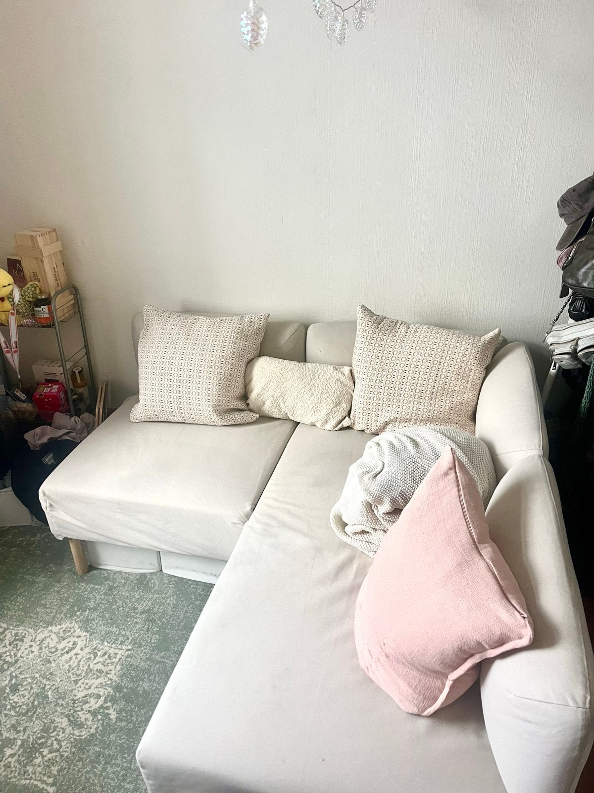 IKEA Lillhem 3-zitsbank beige - Zo goed als nieuw, Ophalen, 125 tot 150 cm, 150 tot 200 cm, Hoekbank