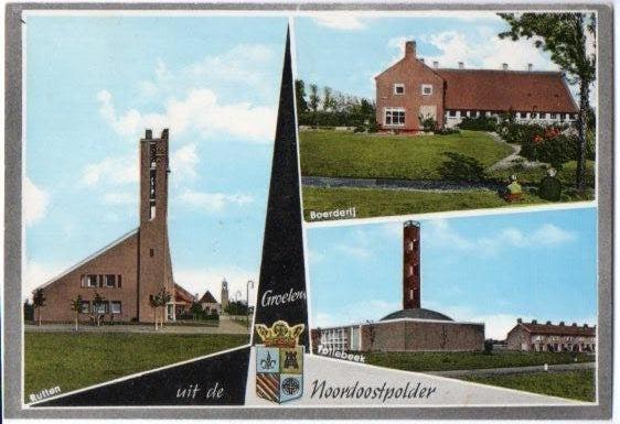 Groeten uit Noordoostpolder Rutten Tollebeek Boerderij 1967, Verzamelen, Verzenden, 1960 tot 1980, Drenthe