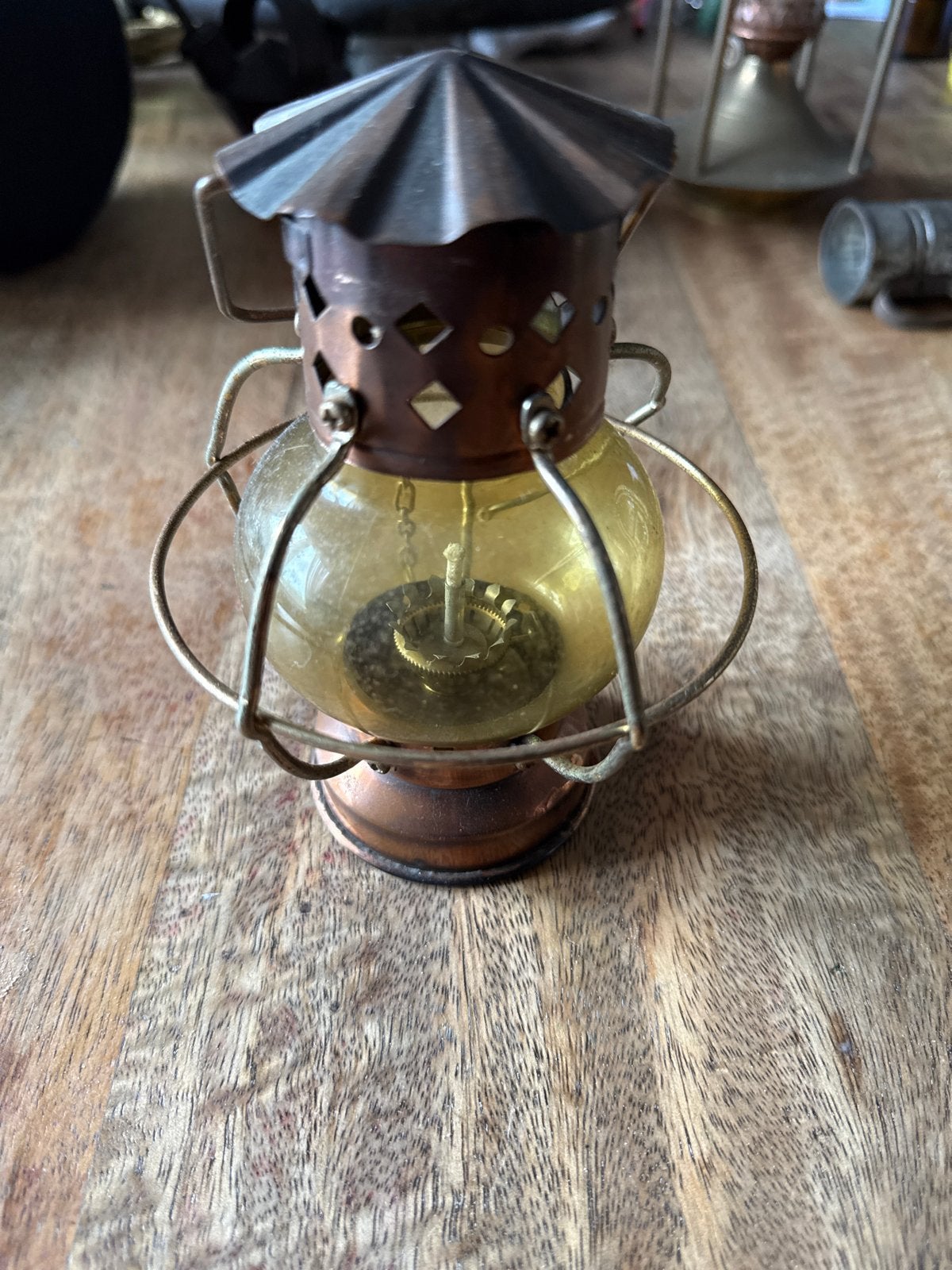 Vintage Koperen Olielamp - Uienlamp / Scheepslamp, Ophalen