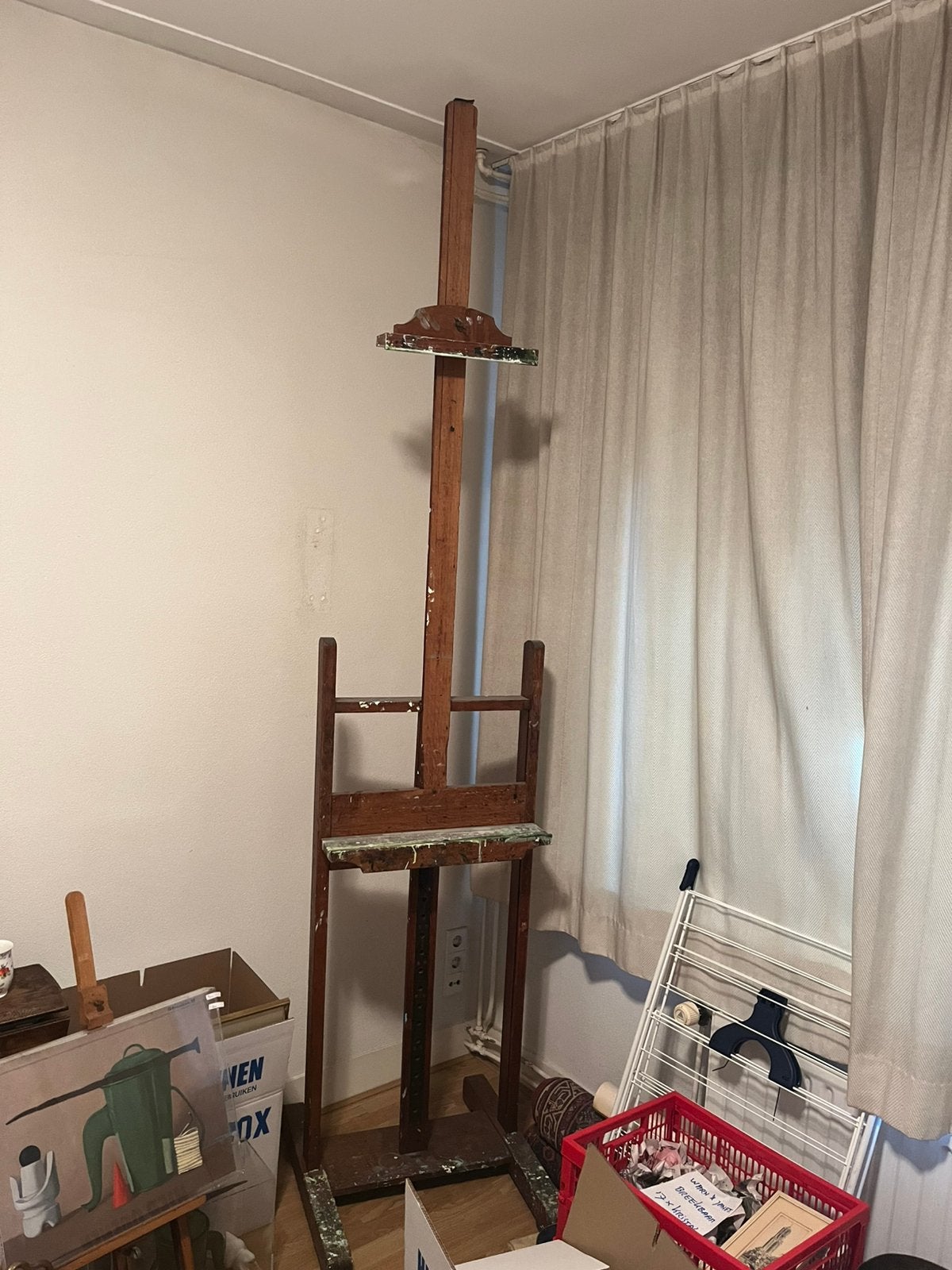 Grote houten gebruikte Atelier schildersezel, Ophalen, Gebruikt, Ezel