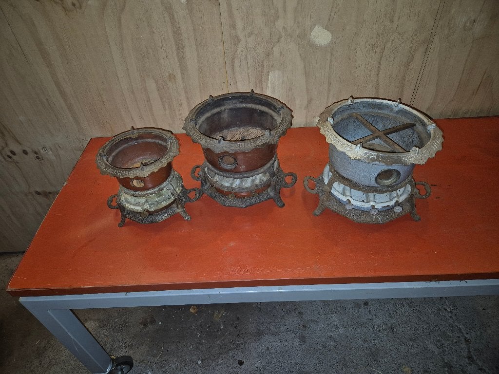 Petroleum stel 3x, Antiek en Kunst, Ophalen