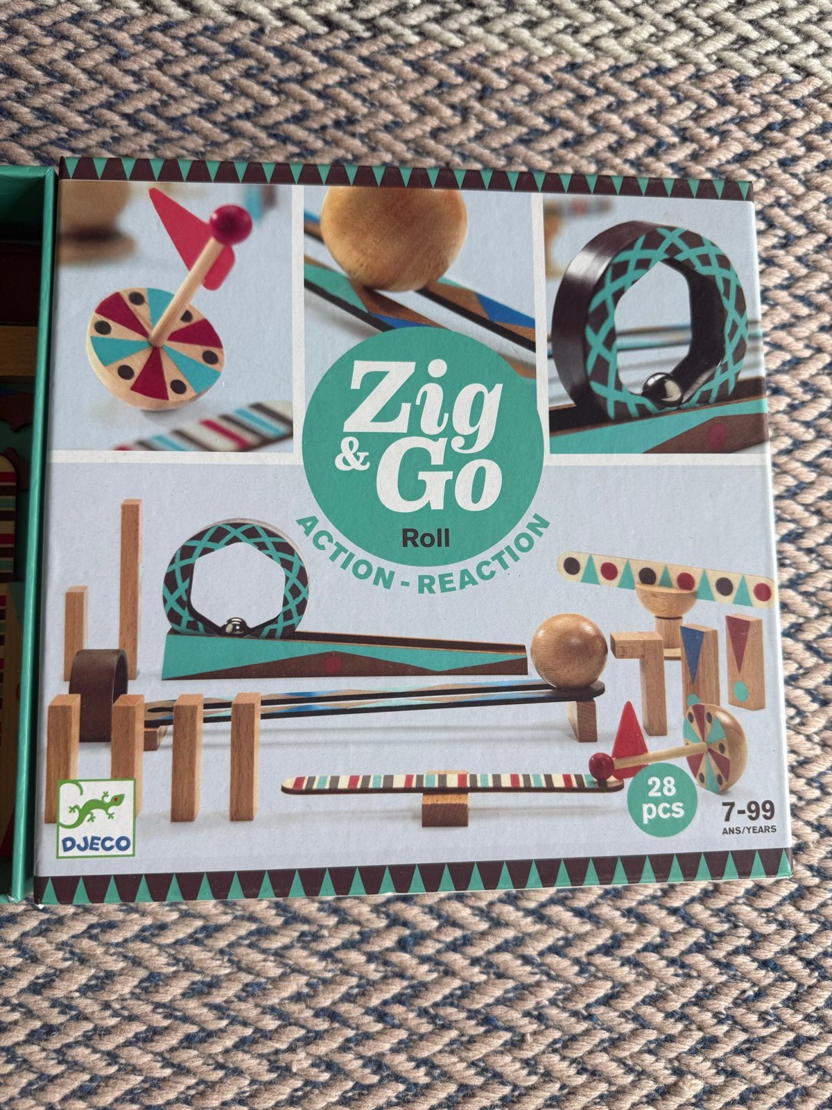 Djeco Zig & Go Roll Action-Reaction knikkerbaan 28-delig, Ophalen of Verzenden, Zo goed als nieuw, Overige merken