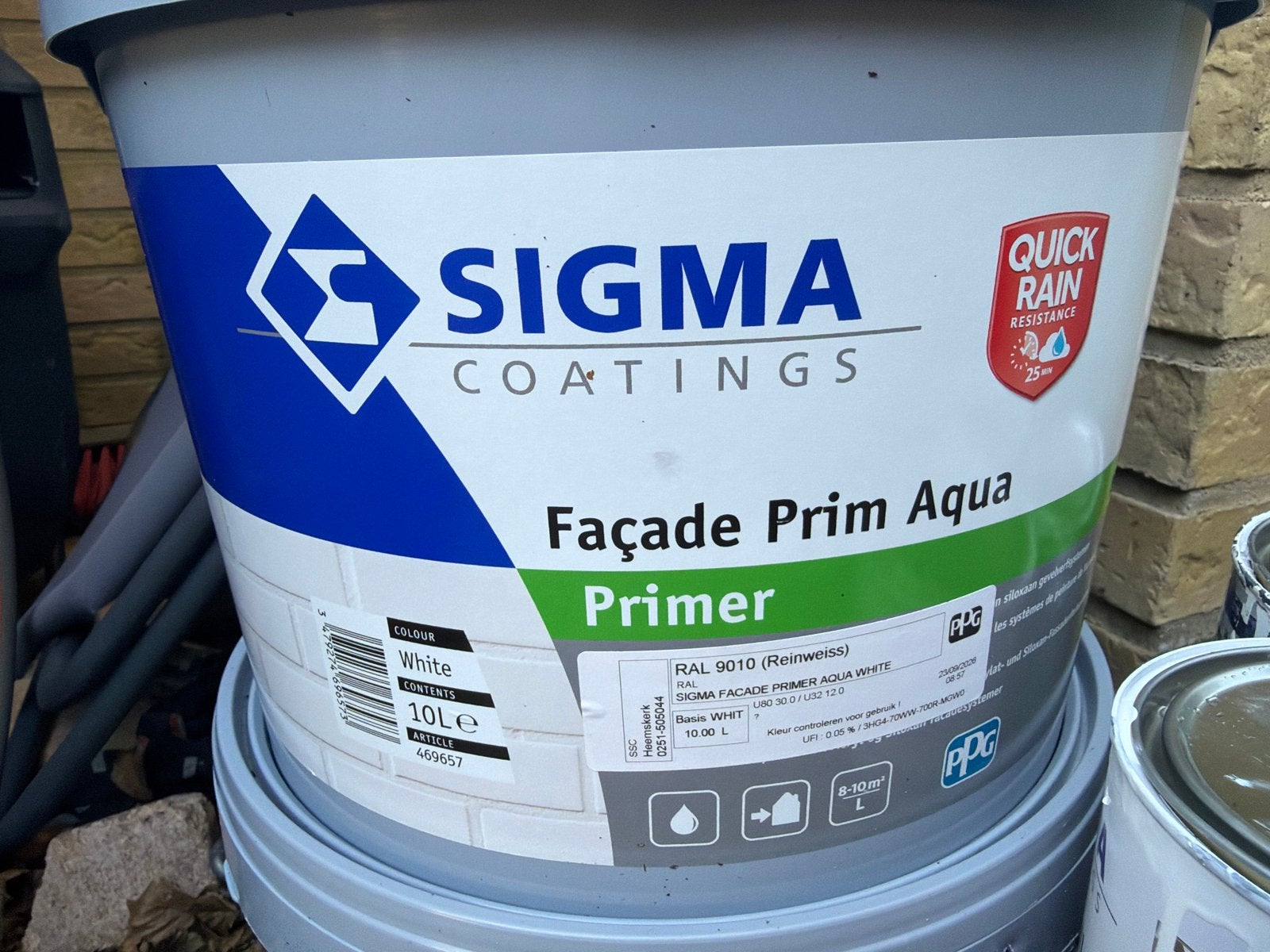 Sigma Façade Prim Aqua Primer - 10L Wit, Ophalen, 5 tot 10 liter, Wit, Nieuw