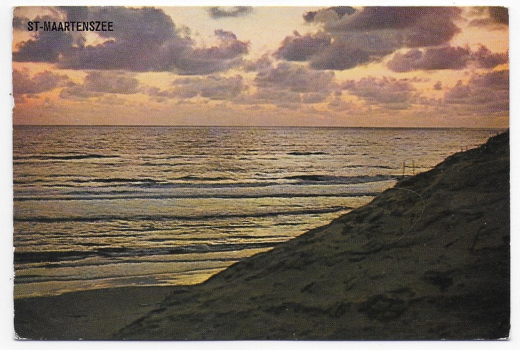 St Maartenszee avondrood gelopen Ansichtkaart (B2462 ), Ophalen of Verzenden, 1960 tot 1980, Gelopen