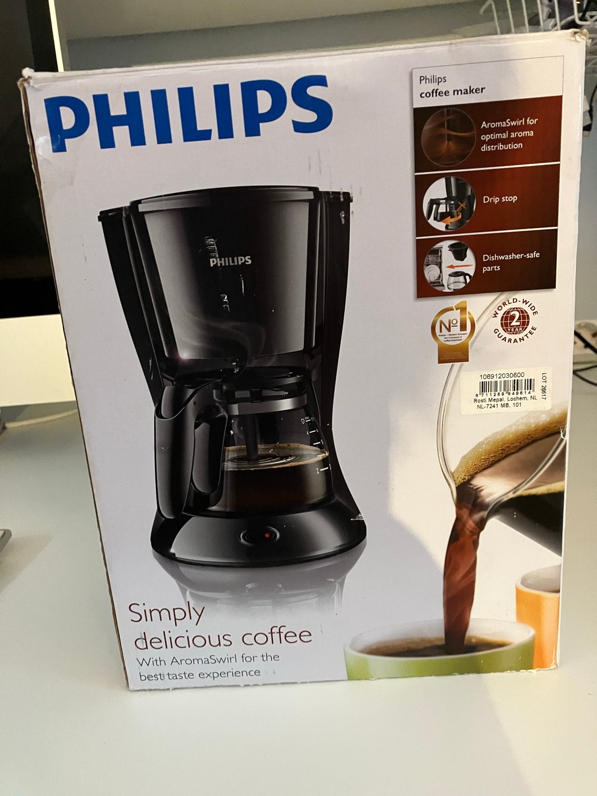 Philips Koffiezetapparaat HD7432/20 - Zwart, Witgoed en Apparatuur, Koffiezetapparaten, Ophalen, Afneembaar waterreservoir, Koffiemachine
