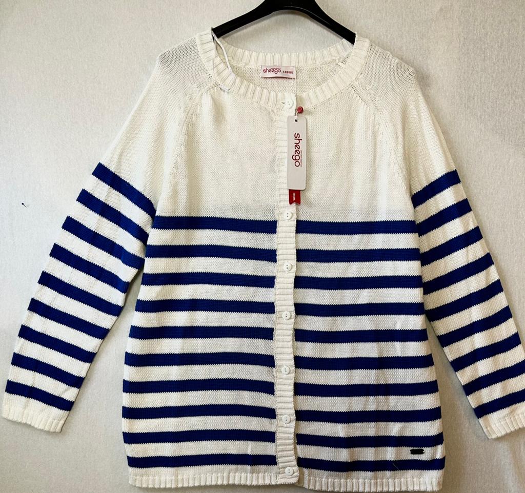 Sheego mooi zomer vest wit/ blauw 44/46, Verzenden, Nieuw, Blauw, Trui of Vest