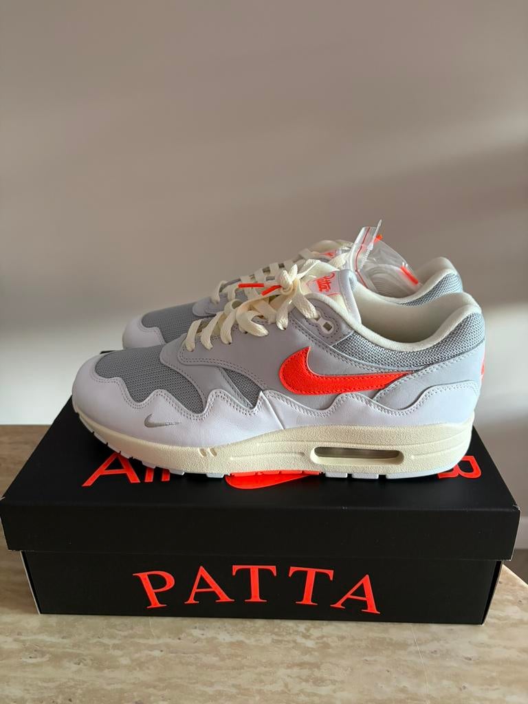 Nike Air Max 1 x Patta 45, Wit, Nieuw, Ophalen of Verzenden, Sneakers of Gympen