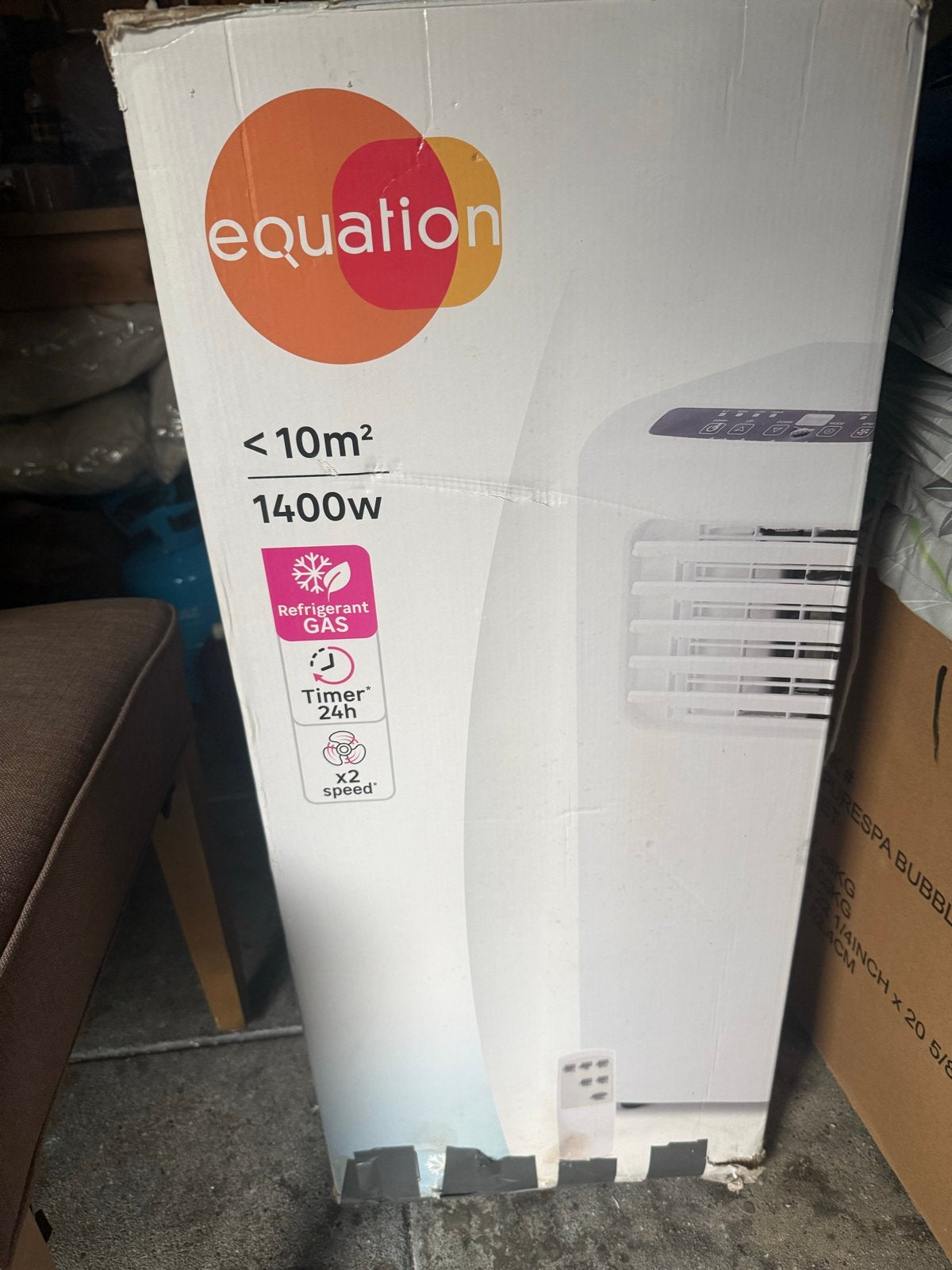 Equation Mobiele Airco 1400W met Timer en Afstandsbediening, Witgoed en Apparatuur, Ophalen, Minder dan 60 m³, 2 snelheden, Timer