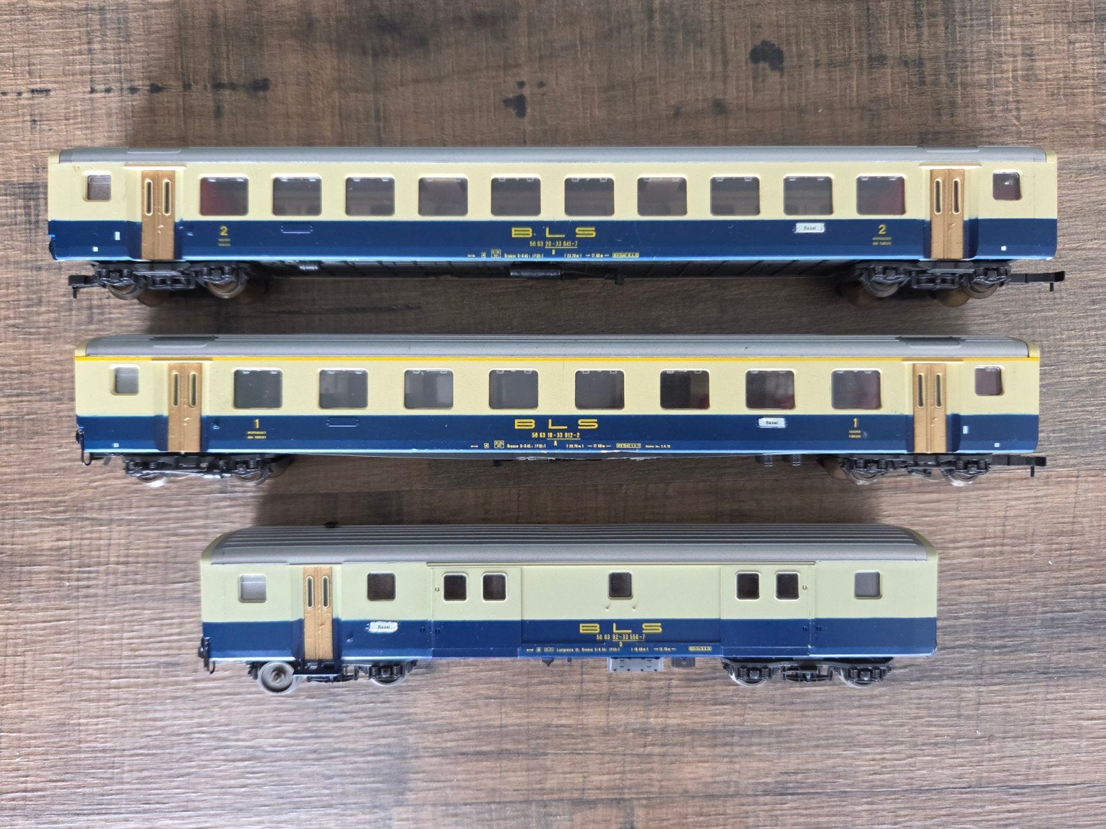 Set van 3 rijtuigen BLS geschikt voor Marklin wisselstroom, Wisselstroom, Gebruikt, Wagon, Ophalen of Verzenden
