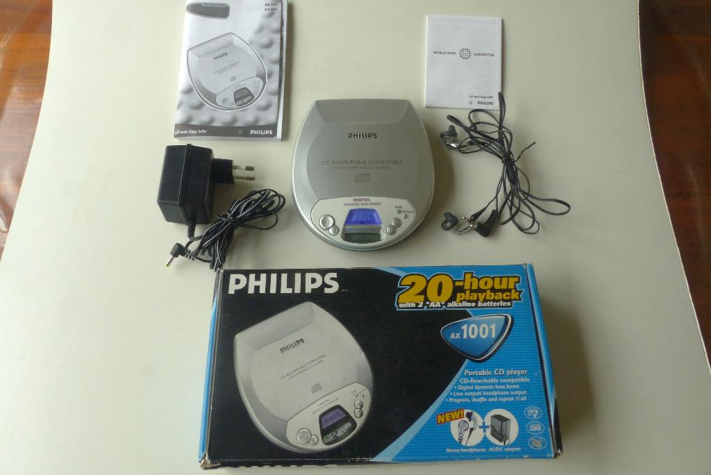 Discman Philips AX1001 in nieuwstaat, met alle toebehoren, Ophalen of Verzenden, Discman