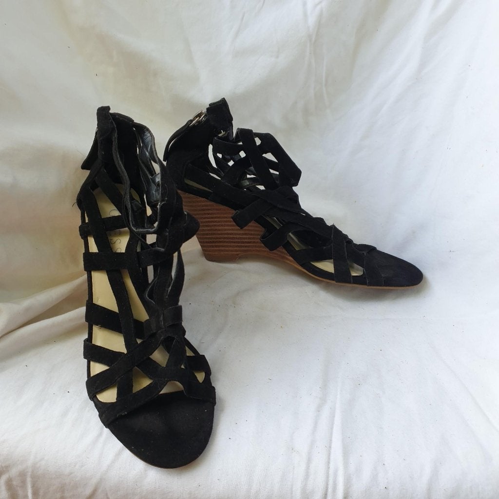 Sexy zwarte leren sandalen. mt 6,5 M.( (38) Merk Guess, Kleding | Dames, Schoenen, ., Zwart, Zo goed als nieuw, .