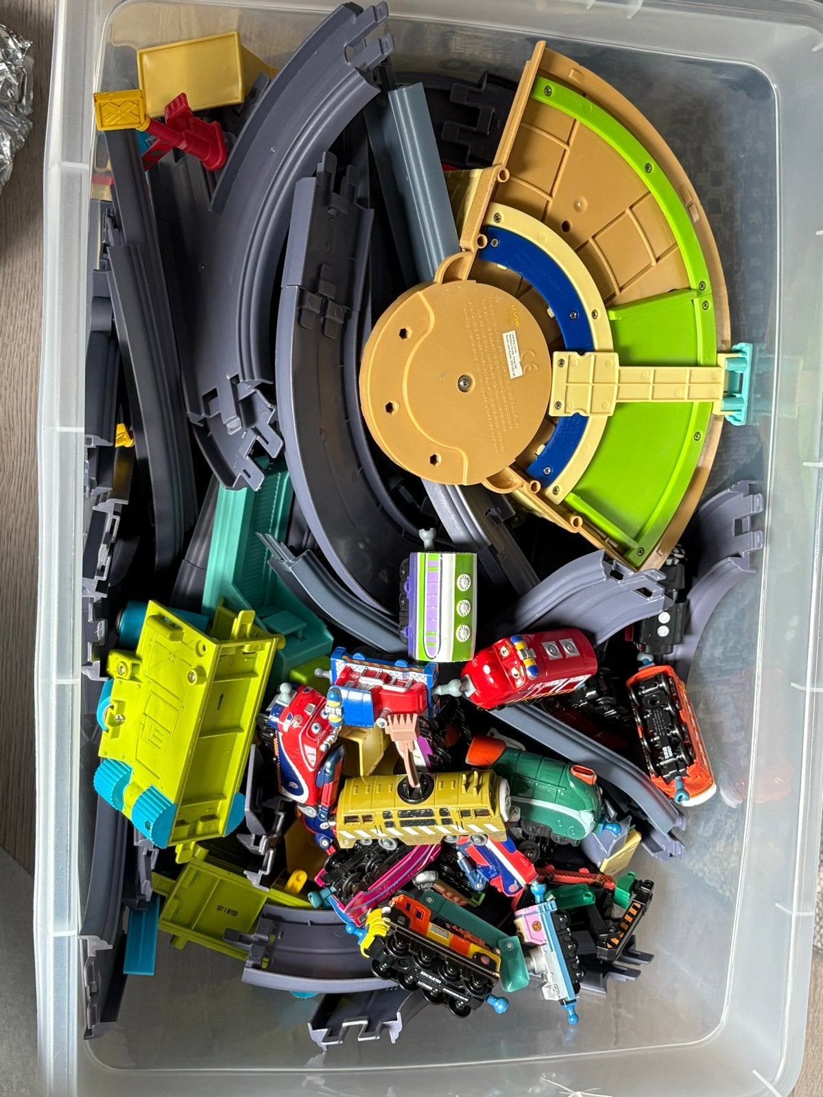 Grote set Chuggington treinen en rails, Ophalen, Gebruikt