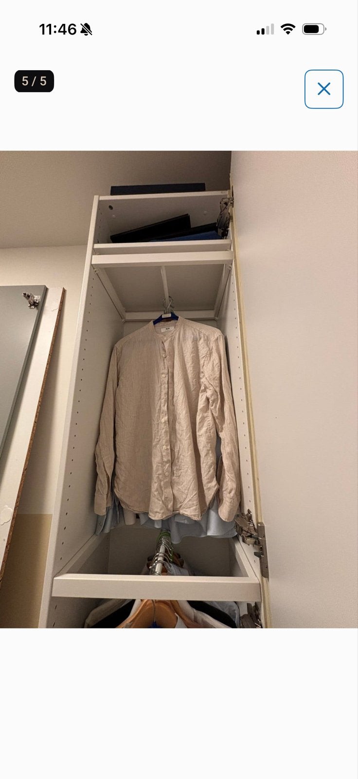 IKEA Pax hoekelement 35 cm diep met roedes en planken, Met plank(en), Minder dan 50 cm, Gebruikt, 200 cm of meer