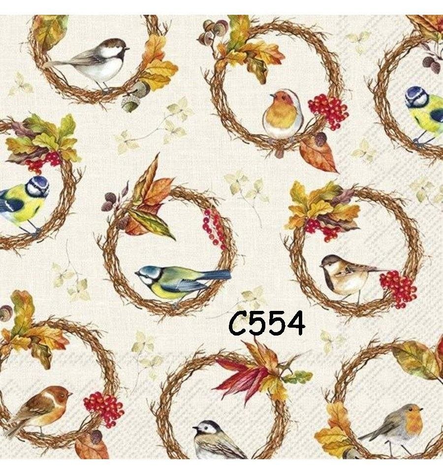 Servetten decoupage/bullet journal – vogels C554, Verzenden, Nieuw