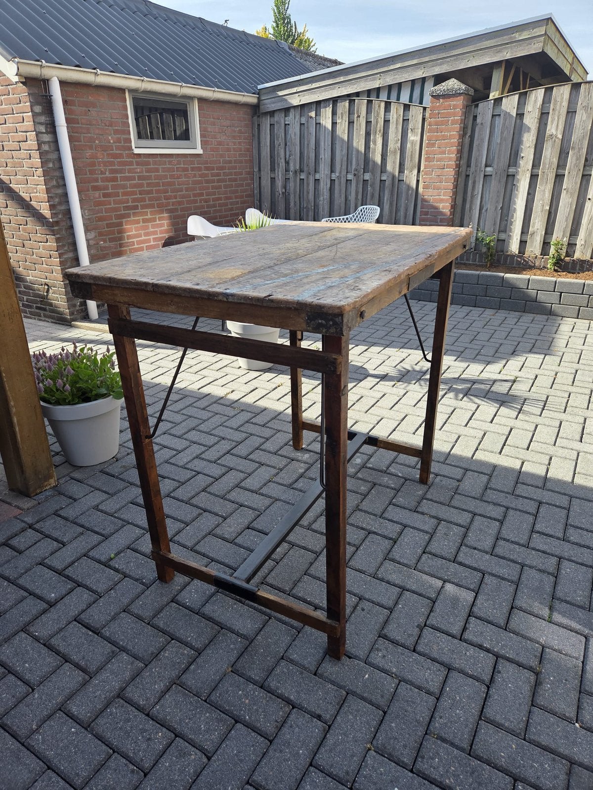 Bartafel Teak, Huis en Inrichting, Tafels | Statafels, Zo goed als nieuw, Ophalen