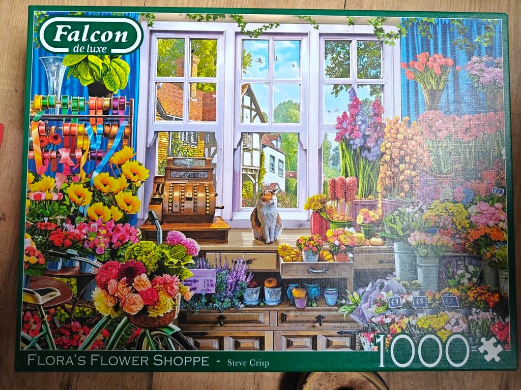 Falcon de luxe puzzel Flora's Flower Shop 1000 stukjes, Ophalen, 500 t/m 1500 stukjes, Zo goed als nieuw