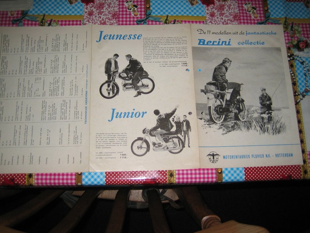 Berini folder - 11 modellen - 1962, Ophalen of Verzenden, Zo goed als nieuw
