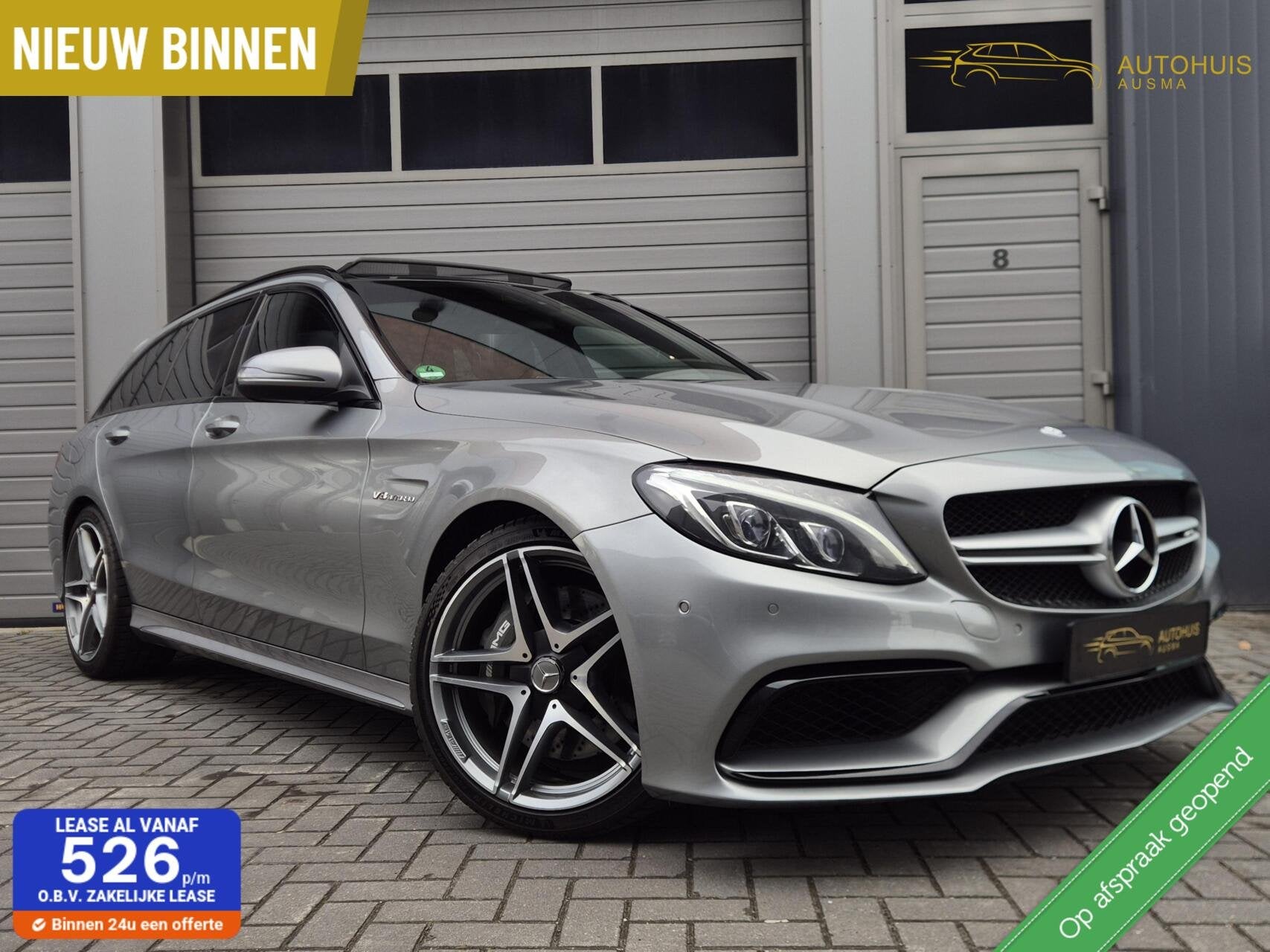 Mercedes-Benz C-klasse Estate AMG 63 Downpipe/Pano/600PK/Bur, Automaat, Gebruikt, Met garantie (alle), 600 pk