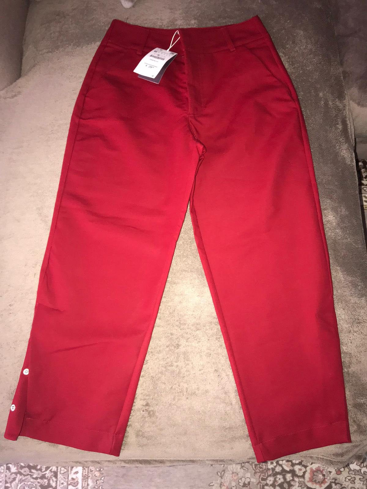 ZARA Mooie Rode Ankle Trousers/Broek Nieuw, Maat 38/40 (M), Nieuw, Ophalen of Verzenden, Lang