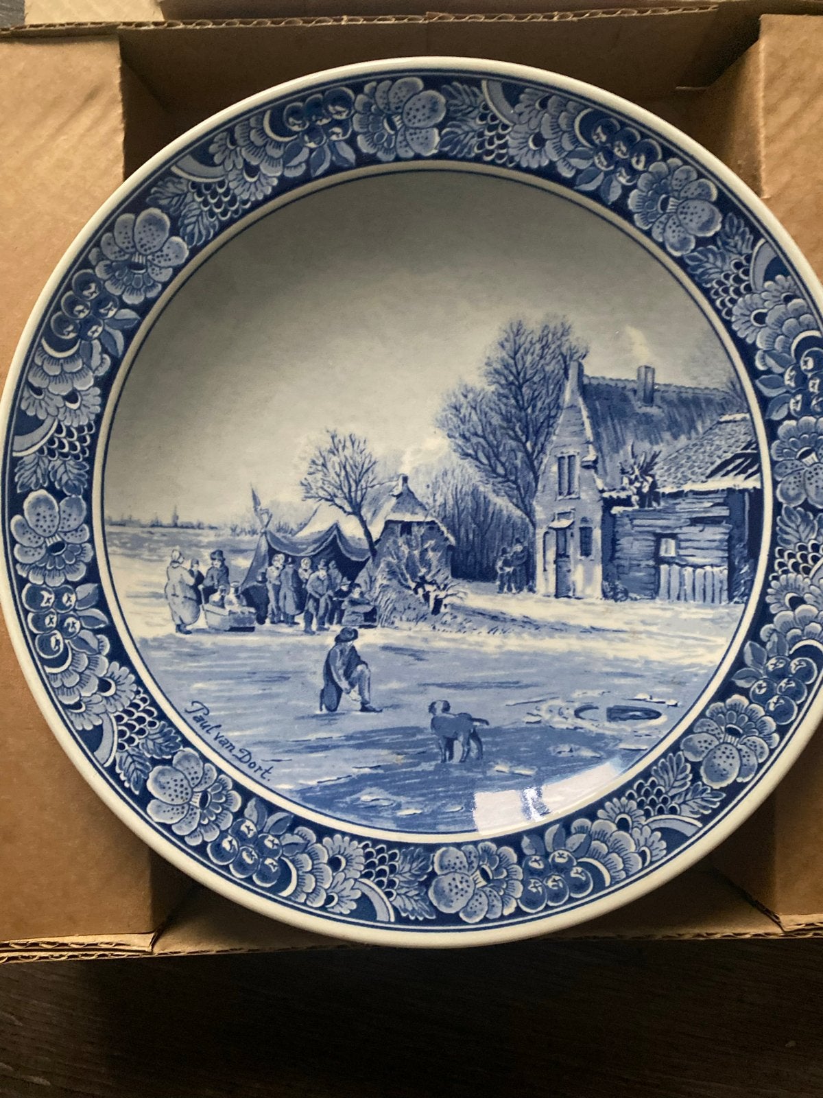 Delfts Blauw Bord - Het Koek-en-zopie tentje - Royal Goedewa, Antiek en Kunst, Ophalen of Verzenden