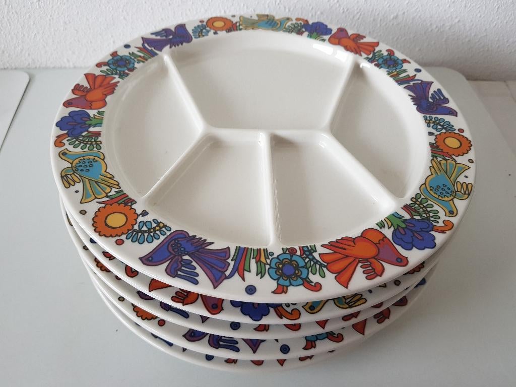villeroy boch acapulco  fondue borden, Huis en Inrichting, Keuken | Servies, Ophalen of Verzenden, Zo goed als nieuw, Bord(en)