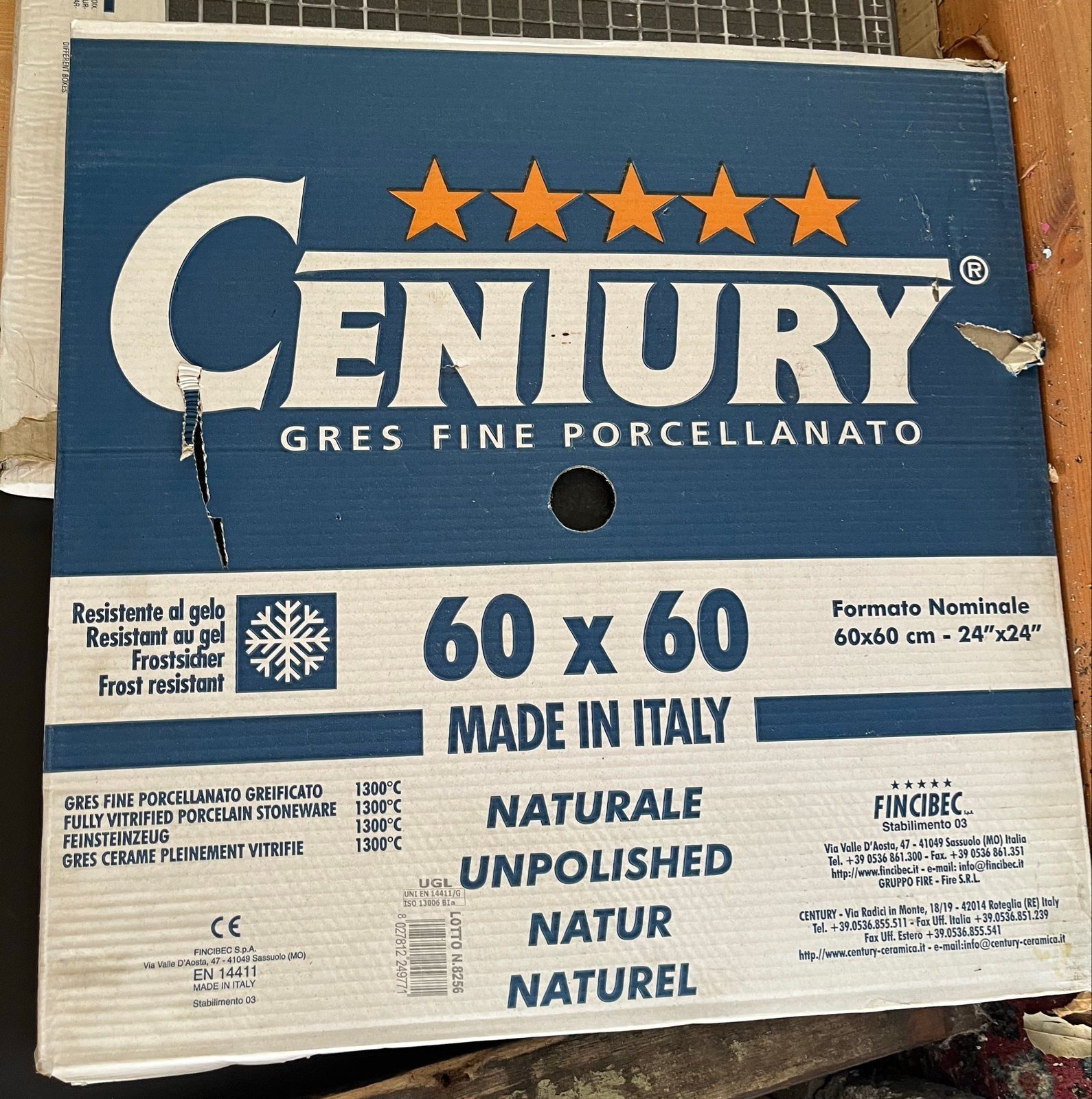 10 stuks nieuwe Century Gres Porcellanato Tegels 60x60 cm, Doe-het-zelf en Verbouw, Tegels, Ophalen, 60 cm of meer, 40 tot 60 cm