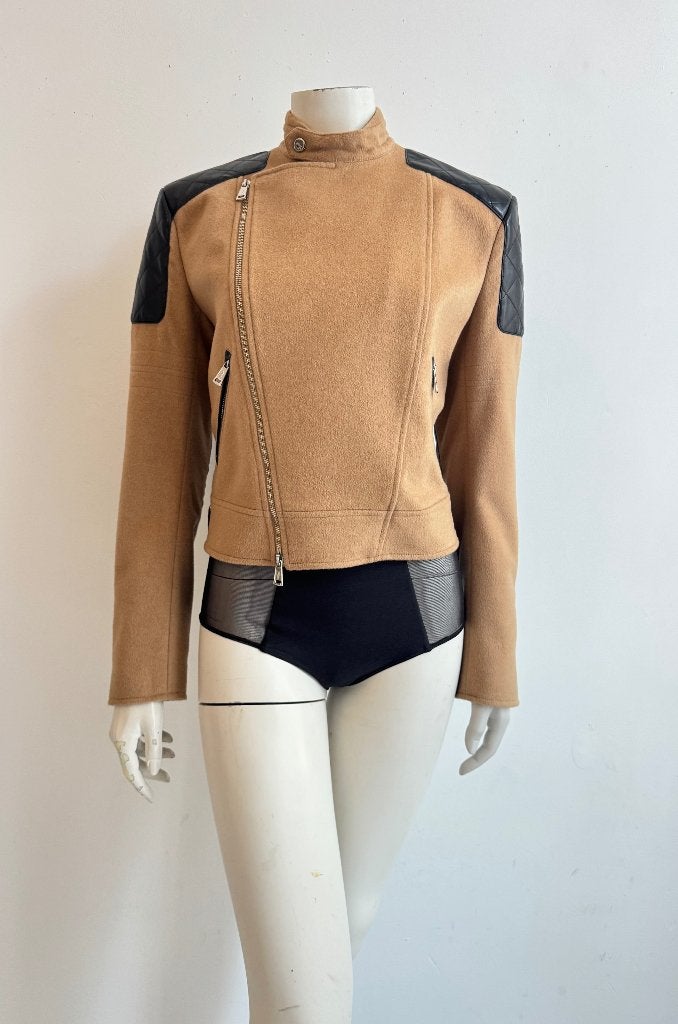 Ralph Lauren wollen jasje leren applicatie 38, Ophalen of Verzenden, Zo goed als nieuw, Maat 38/40 (M), Blauw