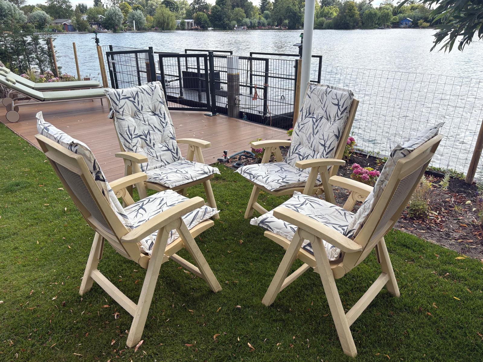 4 goede Hartmann tuinstoelen, Ophalen, 4 zitplaatsen, Kunststof, Gebruikt