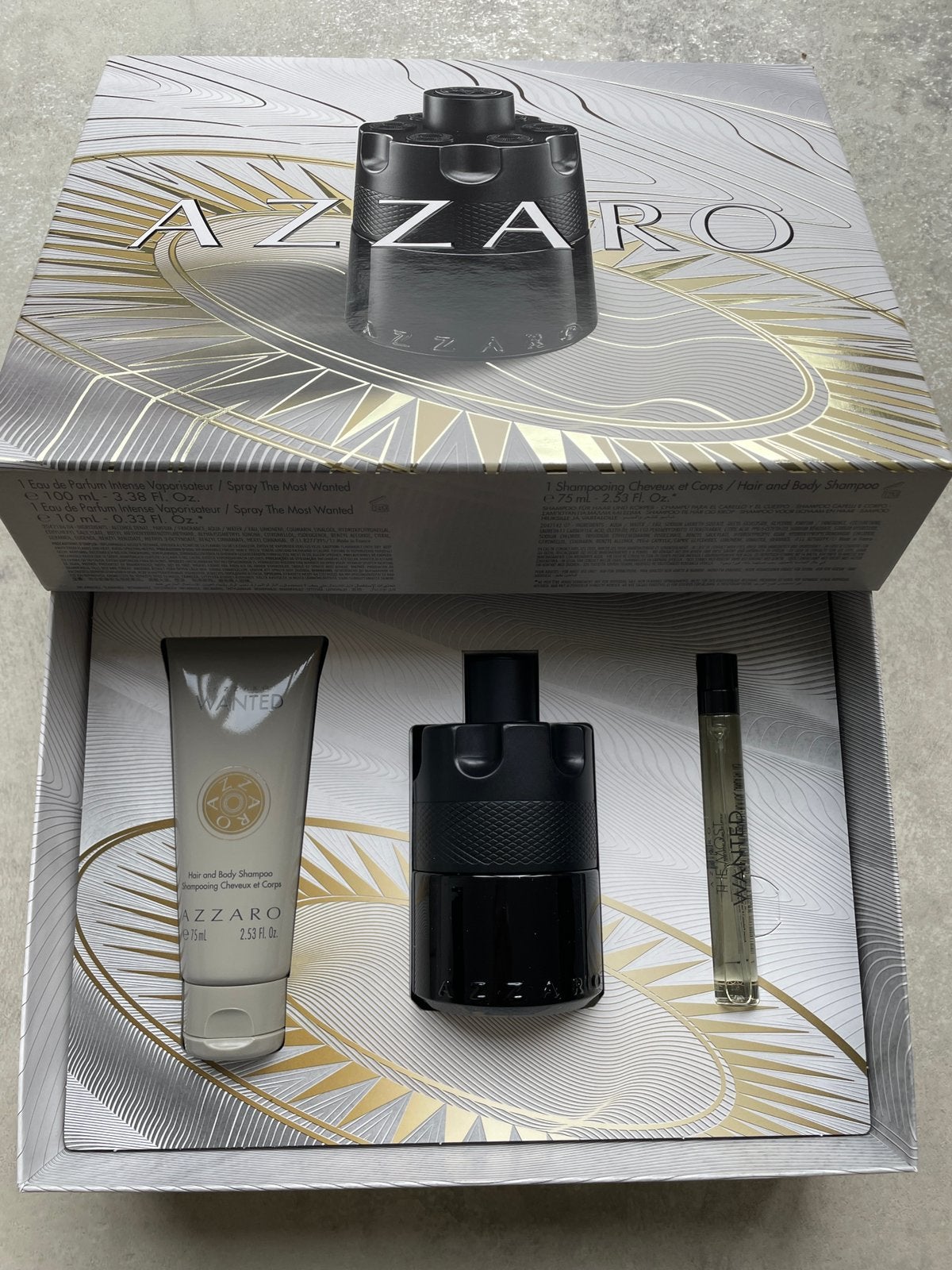 Azzaro the most wanted intense 100ml edp, 10ml edp & shampoo, Ophalen of Verzenden, Nieuw