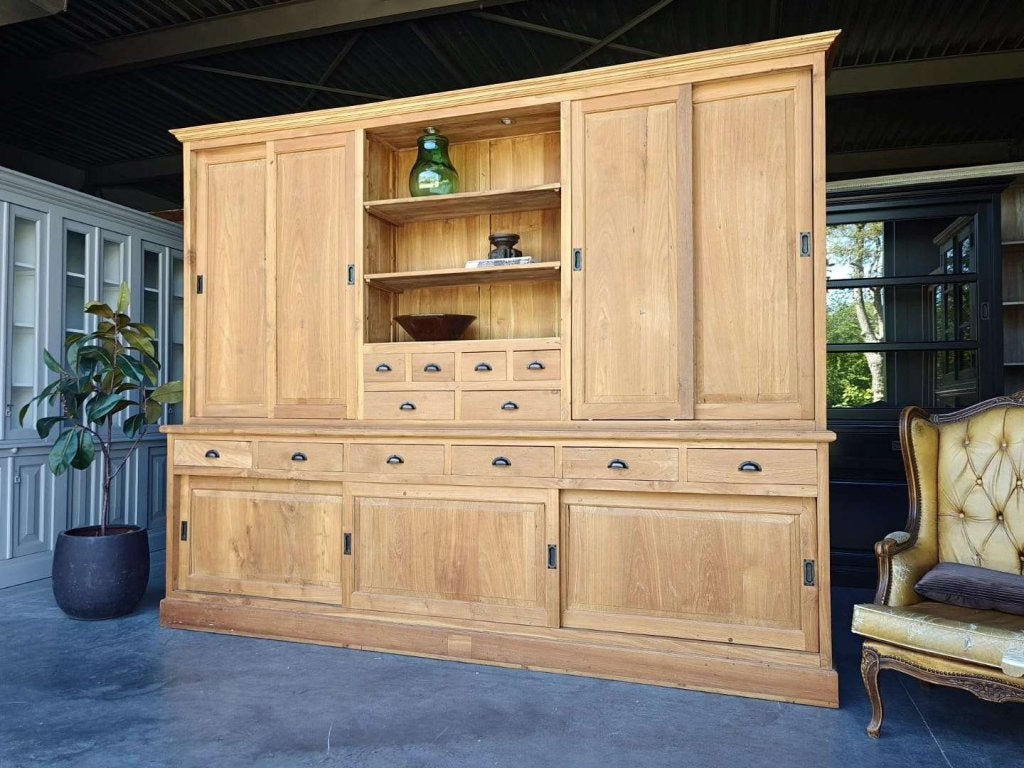 XXL Buffetkast | Voorraadkast Teak | Servieskast Groot #0783, Niet ingevuld, 250 tot 300 cm, Gebruikt, Met deur(en)