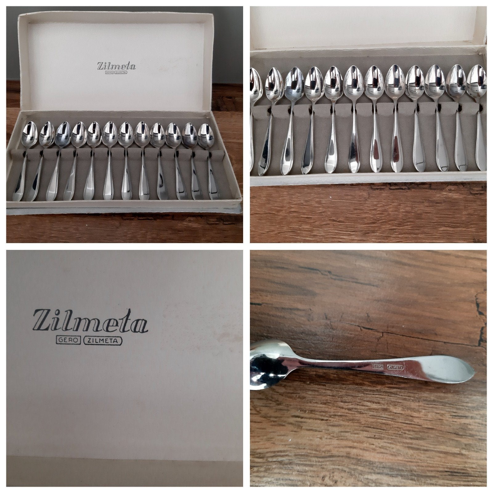 Gero Zilmeta Dessert Lepeltjes 12 Stuks, Antiek en Kunst, Ophalen of Verzenden