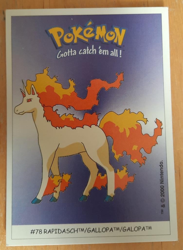 Pokémon Dunkin Boomer Sticker #78 Rapidash, Ophalen of Verzenden, Zo goed als nieuw, Losse kaart